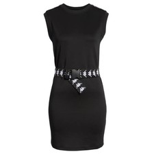 Mini Abito Kappa Logo Cintura Taglia Extra Small Nero Tempo Libero Sport Streetwear