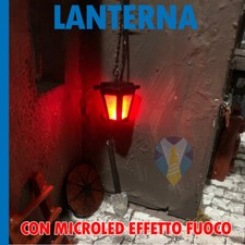 LANTERNA PER PRESEPI PRESEPE DIORAMA MODELLISMO CON MICROLAMPADA EFFETTO FUOCO