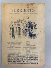 Rarissimo spartito musicale Surriento canzone Napoli Tammaro De Crescenzo
