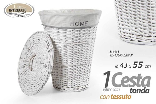 Cesta tonda vimini bianca - cesta,