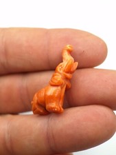 ANTICO CIONDOLO ELEFANTE DI CORALLO ANTICO ARANCIONE SARDEGNA CORALLO SALMONE 