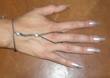 baciamano  gioiello  2 ss29  STRASS BAGNO brunito BACIA MANO BRACCIALE ANELLO 