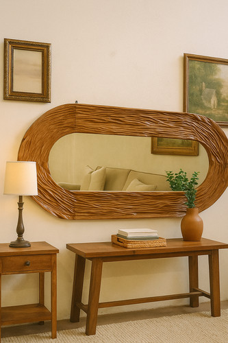 Specchio ovale teak - specchio,