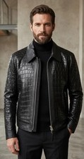 Giacca pelle uomo nuova nera