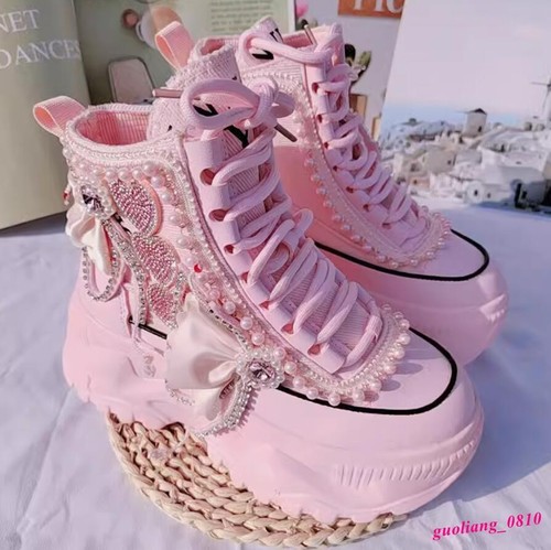 Stivaletti plateau donna rosa