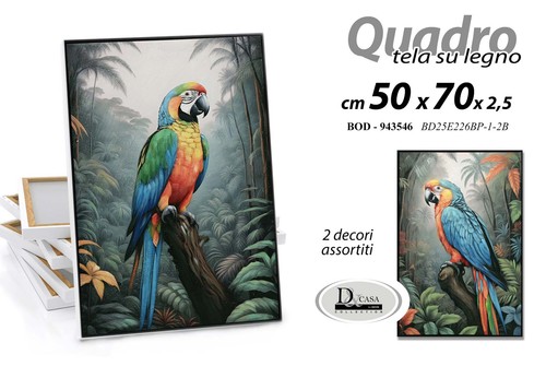 Quadro parete tela legno