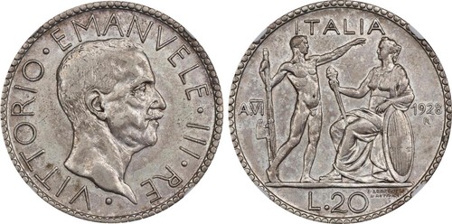 Italia argento lire - 20,