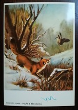 Cartolina NV - Volpe e beccaccia di Roberto Lemmi-caccia