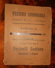 Copertina Tessera Annonaria Salumeria Uncinelli Monteforte d'Alpone fo °