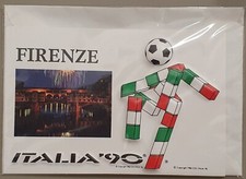 CARTOLINA DI FIRENZE - MONDIALI DI CALCIO ITALIA '90 CON "CIAO" IN RILIEVO