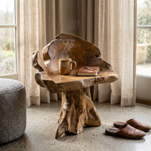 Teak radica sedia legno - sedia,