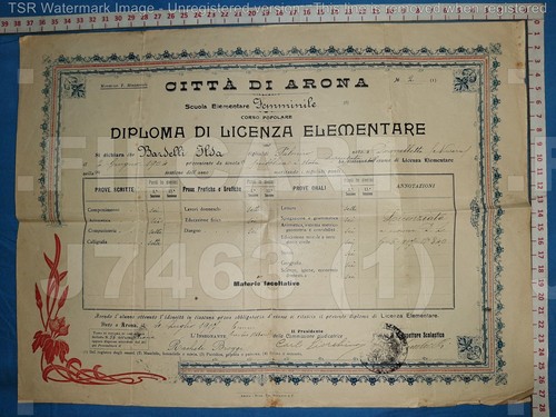 J7463 pagella 1917 scuola - j7463,