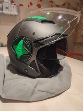 CASCO MOTO JET DOPPIA VISIERA CGM 129X ILLINOIS SPORT NERO VERDE OPACO