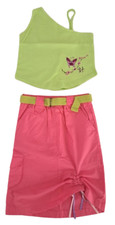 IANA + EFRATIS Set lotto gonna top cintura fucsia verde bimba bambina 4 anni