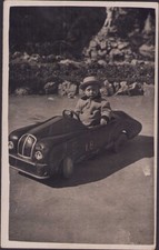 cartolina fotografica BAMBINO con AUTOMOBILE / AUTOMOBILINA A PEDALI (2)