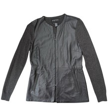 Giacca pelle cashmere donna