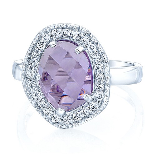 Ametista viola anello diamante - viola,