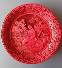 Piatto cinese laccato rosso