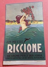 1925 RICCIONE LA PERLA VERDE DELL'ADRIATICO - IN TEDESCO - CARTOLINA  ORIGINALE 