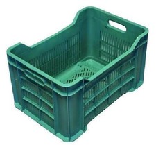 CASSETTA  Ortofrutta Tutta Forata Maxi Verde Vimini Rettangolare 51x35x31H OLIVE