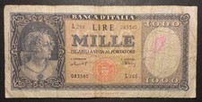 BANCONOTA 1000 LIRE ornata di perle Menichella/Urbini DM 1948 RARA - (5583)