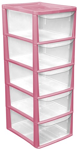 Cassettiera grande rosa - , 5