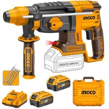 Ingco Trapano Tassellatore Martello Demolitore 20V 2 Batterie SDS PLUS Brushless