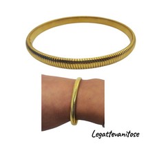 Bracciale Donna Acciaio inox Dorato.  bracciale Elastico Acciaio Placcato Oro