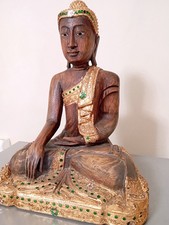 Scultura legno budda - scultura,