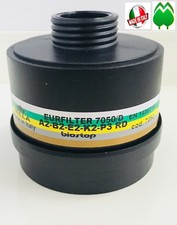 Filtro maschera  A B E K 2  P3 R anti gas acidi raccordo attacco 40 mm  EN 148-1