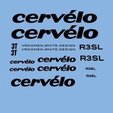 Cervelo R3SL Tipo 1 bicycle decals, Trasferibili, Adesivi: Nero N.11