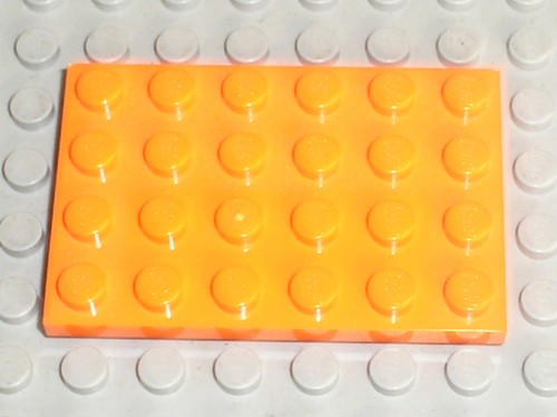 Plaque plate orange lego - orange, star