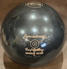 Palla da bowling vintage in ebanite non forata Earl Anthony Mag 7