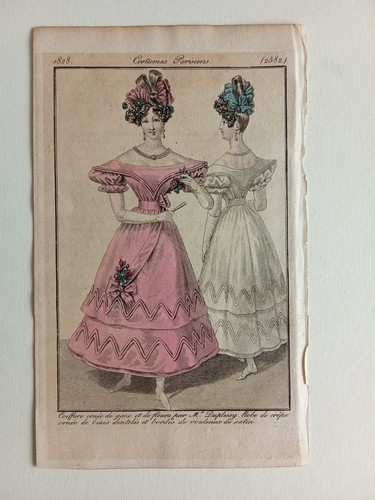Incisione moda 1828 costumes - moda,