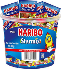 Haribo Starmix, 40 Haribo Mini Bustine Da 25Gr, Caramelle Gommose, Gusto Frutta,