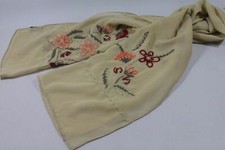 LEIDI LANCETTI sciarpa donna seta ricamata 64"x16 1/4" made in Italy