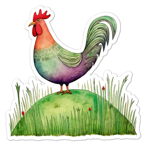 Gallo pollo adesivo - gallo, pollo,
