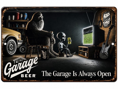 Insegna bar latta garage - latta, birra