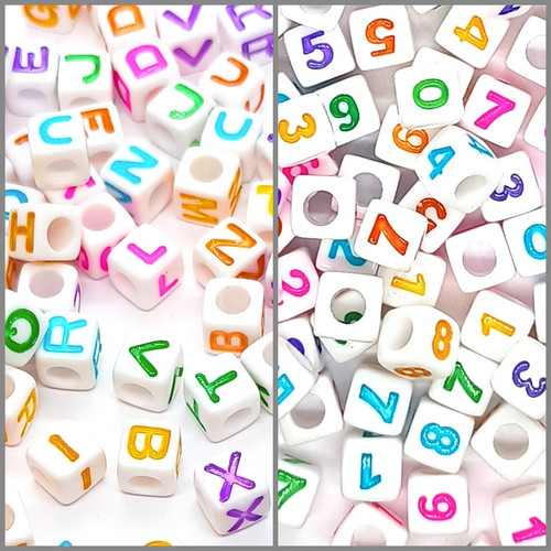 7mm cubetti bianco colorato - 7mm,