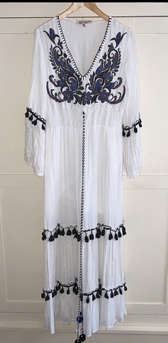 Maxi abito medio boho bianco