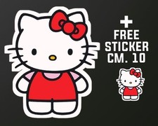 Adesivo HELLO KITTY + 1 STICKER GRATUITO CM. 10  o spilla o portachiavi