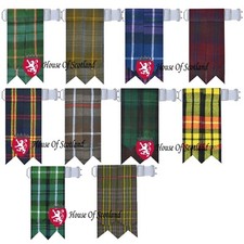 Calze tubo kilt scozzese con flash a punta e giarrettiere in vari tartan