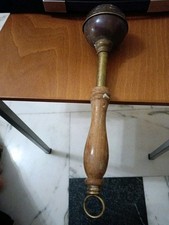 Aspersorio  Antico Vintage Chiesa Religione In Legno Ottone 