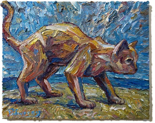 Gatto moderno olio - gatto,