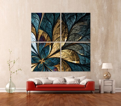 Foglia oro quadro astratto - oro, su
