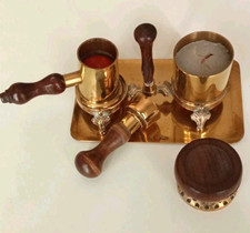 Set Completo timbro ceralacca con colino ottone manici isolanti legno mai Usato 