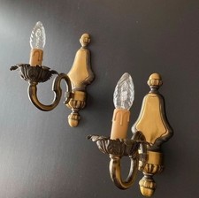 Antique pair of brass sconces
