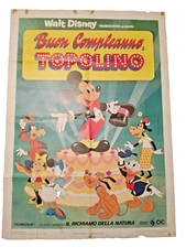 manifesto poster afiche 2F BUON COMPLEANNO TOPOLINO WALT DISNEY 1°ED 1979 B110