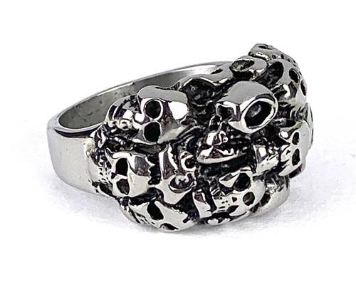 Anello stile biker teschio - , a