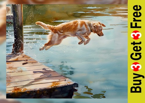 Salto cane labrador - labrador, 5"x7"